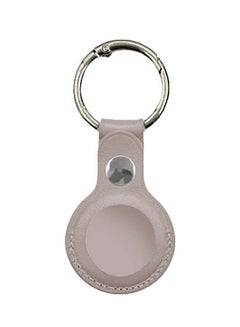 Protective Leather case cover for Apple AirTag with smart key ring Grey