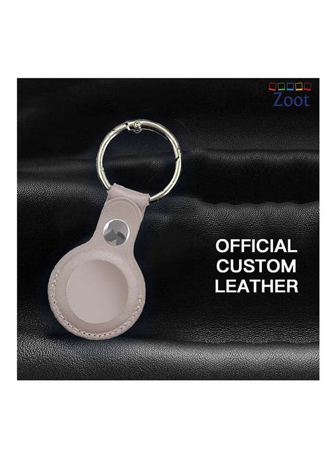 Zoot - Protective Leather case cover for Apple AirTag with smart key ring Grey - Image 1