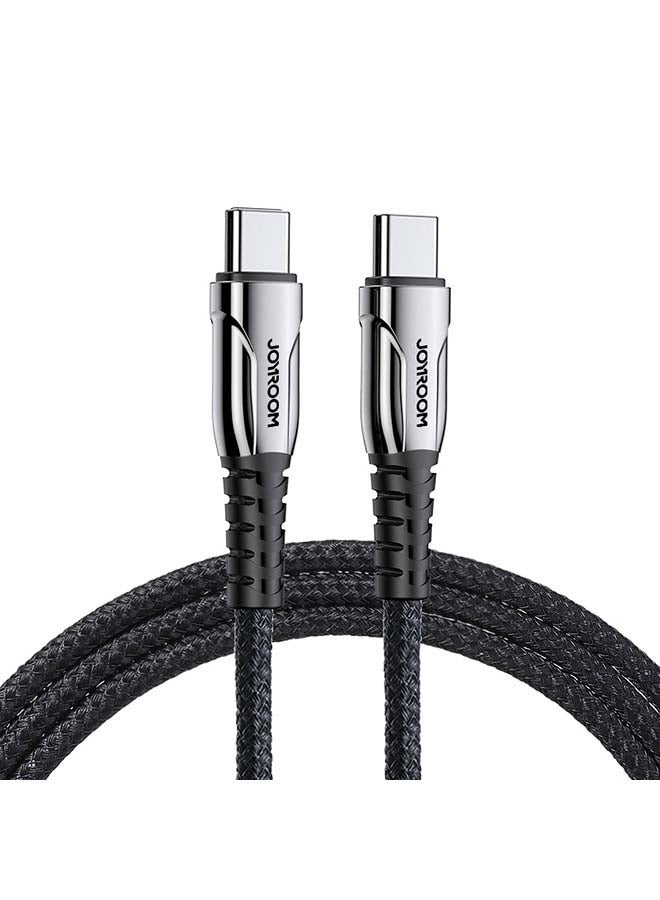 جوي روم كابل شحن سريع من Type C إلي Type C بقدرة 60 وات أسود - Image 1