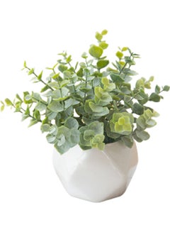 Generic Artificial Plant Geometric Rhombus Green/White  - Image 1