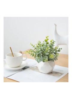 Generic Artificial Plant Geometric Rhombus Green/White  - Image 4