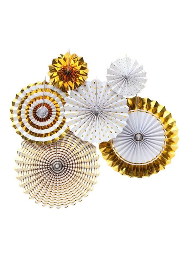 PK 6-Piece Vibrant Hanging Paper Fan Set