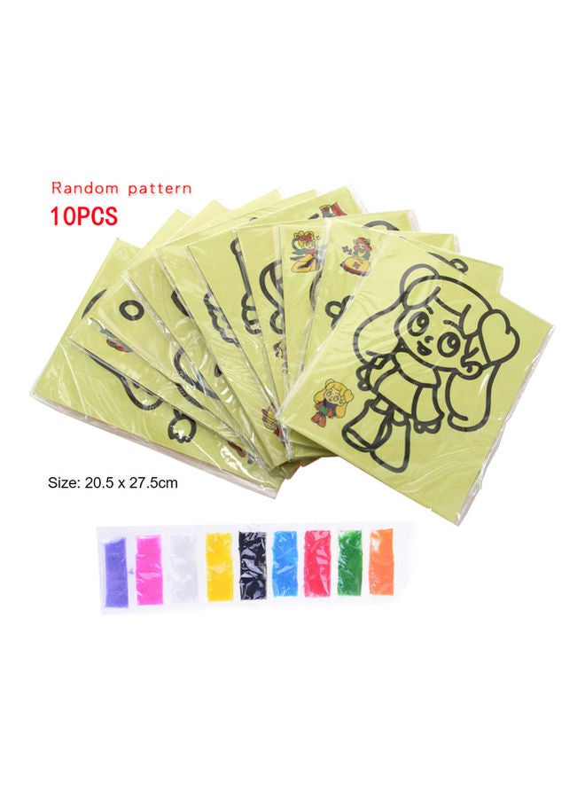 MissTiara 10-Sheets Sand Art Painting Cards Set 