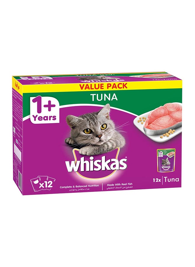 Whiskas Tuna Wet Cat Food Pouch 1+Years 12x85grams  - Image 1
