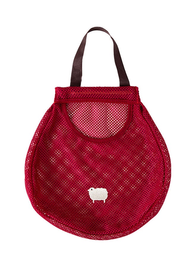 Reusable Hanging Fruit, Vegetable Storage Mesh Bag Red/Black