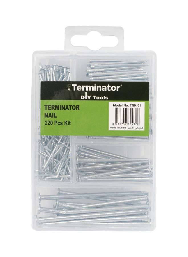 Terminator 220-Piece Nail Kit with Box Silver Mix Size  - Image 2