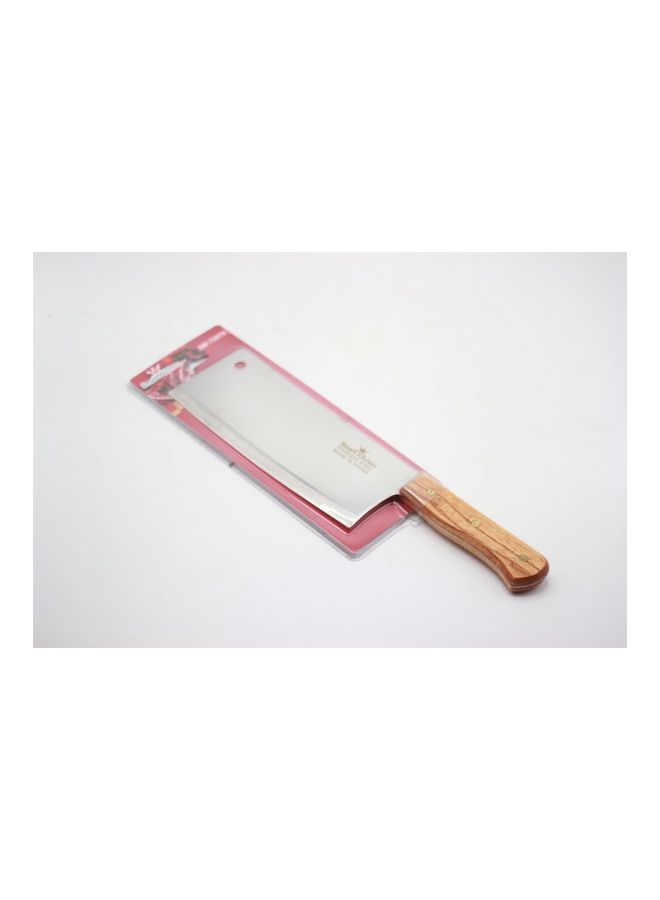 Stainless Steel Cleaver Knife Silver/Brown  - Image 2