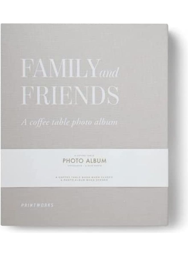 برنت ووركس ألبوم صور بطباعة عبارة "Family and Friends Coffee Table Photo Album" رمادي  - Image 1