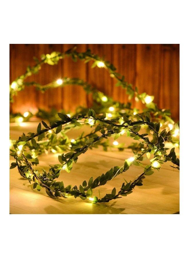 AIWANTO 50 LED Leaf String Lights Green  - Image 2