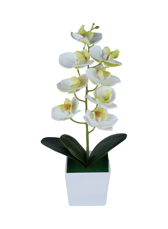 Decorative Butterfly Orchid Simulation Potted Plant White/Yellow/Green
