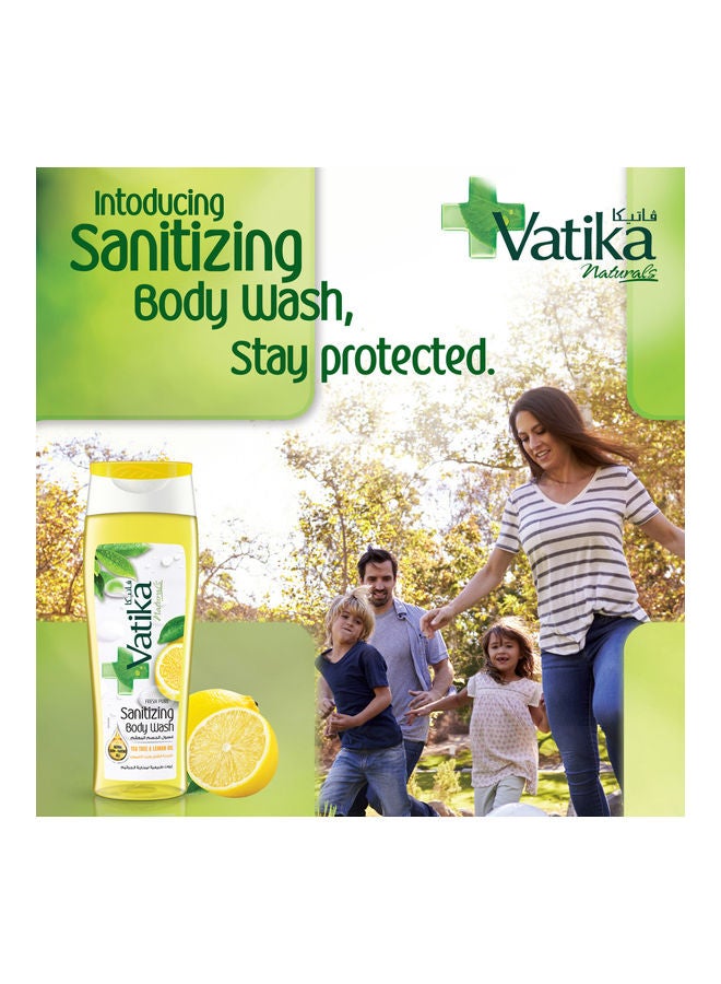 Dabur - 2-Piece Vatika Sanitizing Body Wash with Pine Oil and Olive Yellow 850ml - Image 1