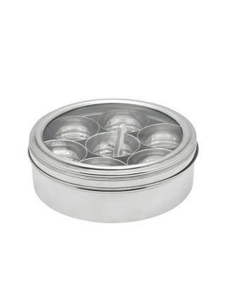 Spice Container Box With Spoon Silver 20cm - v1624183683/N44474006A_1