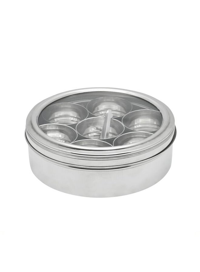 RAJ - Spice Container Box With Spoon Silver 20cm - Image 1