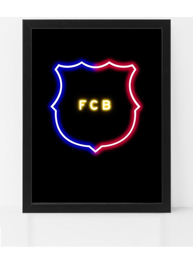 Barcelona Neon Poster with Frame Multicolour 30 x 40cm - v1624186456/N48455585A_1