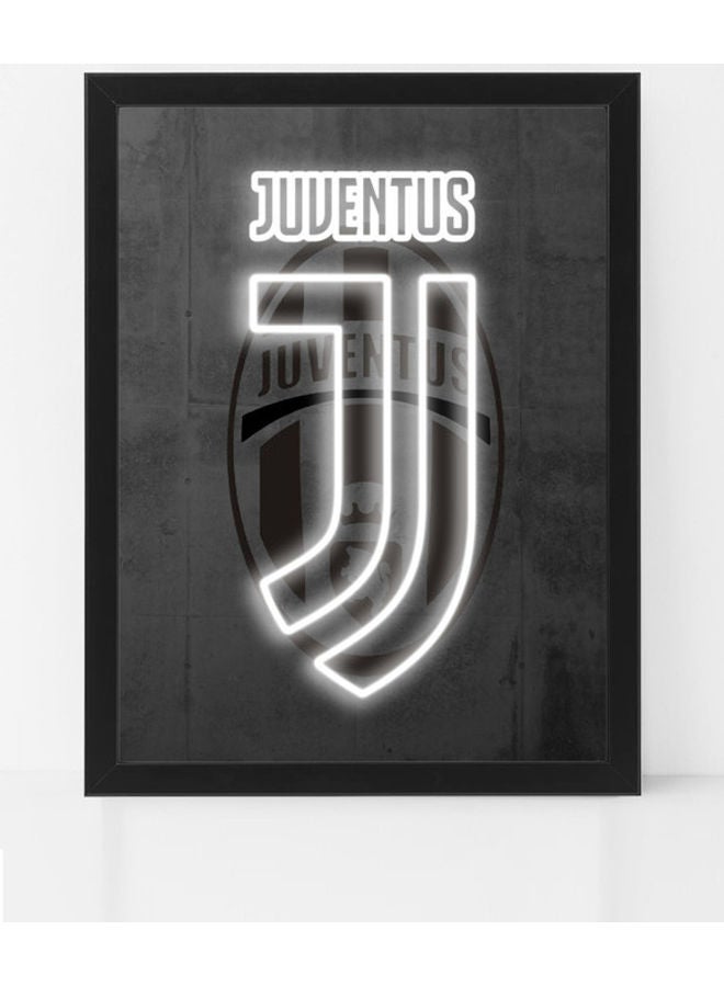 Boomah Accessories Juventus Neon Poster with Frame Black/White 30 x 40cm 
