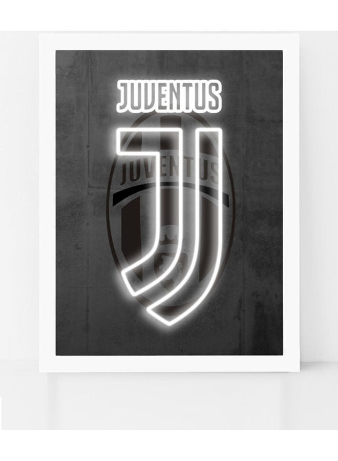Boomah Accessories Juventus Neon Poster with Frame Black/White 