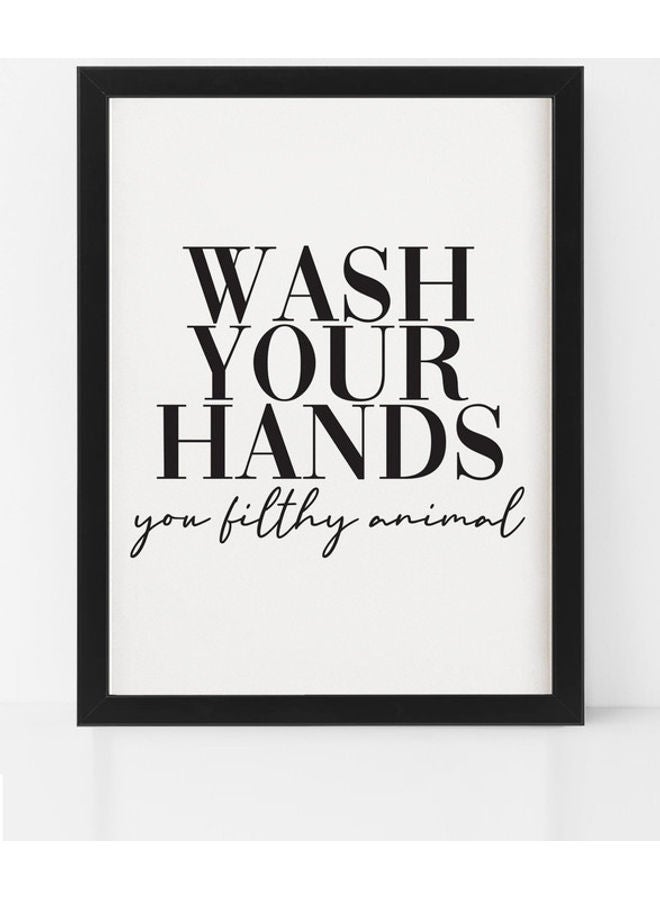 Boomah Accessories Funny Toilet Sign Poster with Frame Black/White 30 x 40cm 
