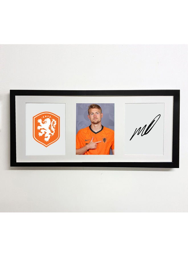 Boomah Accessories - Matthijs De Ligt Netherlands Euro 2020 Autographed Poster With Frame Multicolour 50x23cm - Image 1