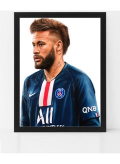 Neymar Jr PSG Poster with Frame Multicolour 50 x 40cm