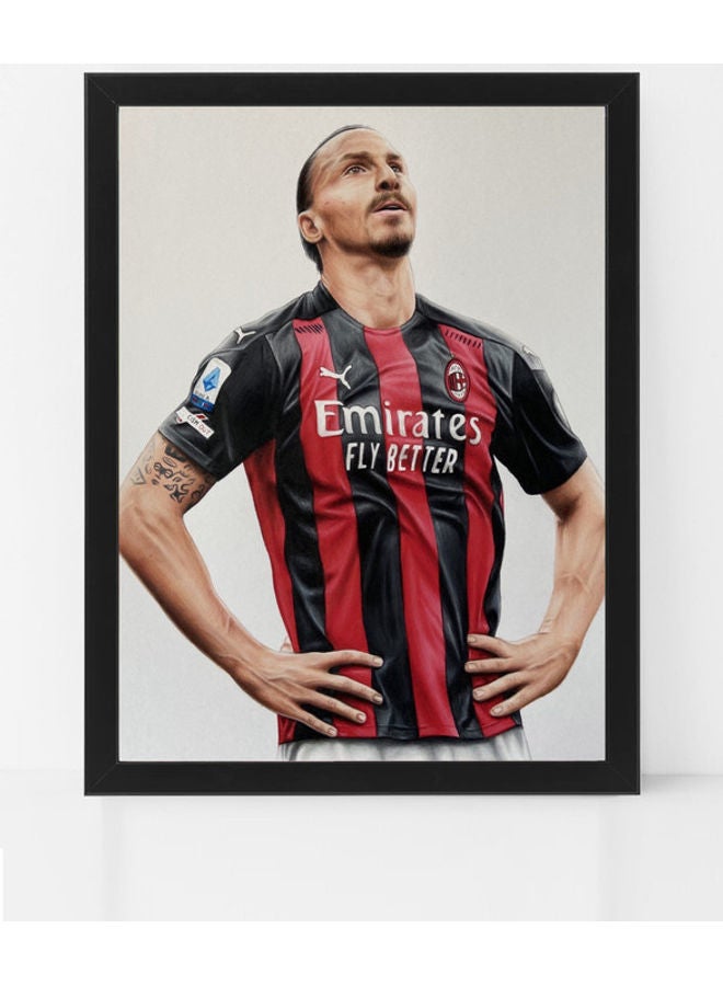 Boomah Accessories Zlatan Ibrahimovic AC Milan Poster with Frame Multicolour 30 x 40cm