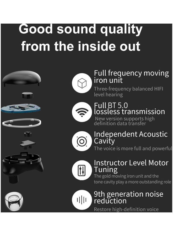 Generic Wireless Stereo In-Ear Earbuds With Charging Case Black  - Image 4