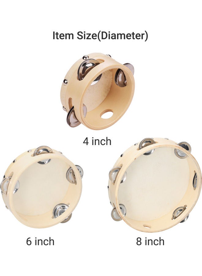 Generic Tambourine With Metal Single Row Jingles  - Image 3
