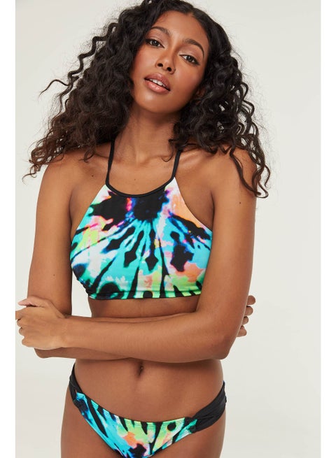 Molded Triangle Criss Cross Bikini Top Multicolour