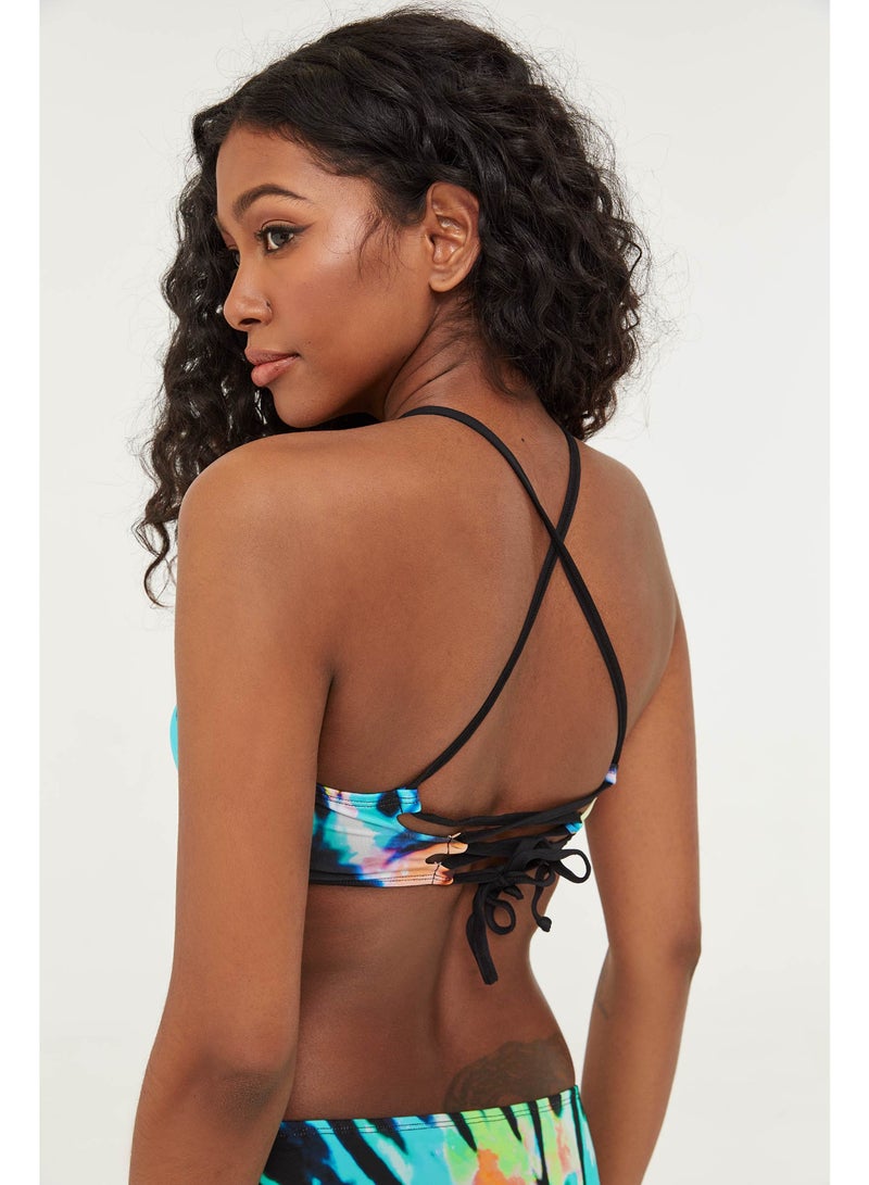 Ardene - Molded Triangle Criss Cross Bikini Top Multicolour - Image 1