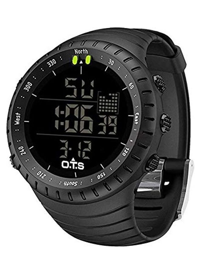 ساعة يد رقمية مقاومة للماء طراز T7005G - 45 مم - لون أسود للرجال - Image 1