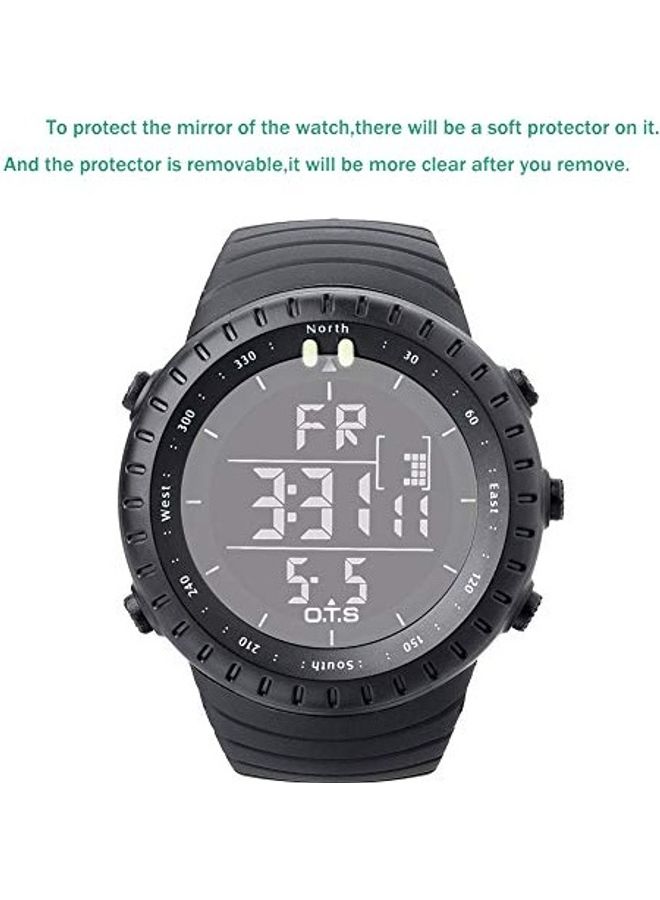 ساعة يد رقمية مقاومة للماء طراز T7005G - 45 مم - لون أسود للرجال - Image 2