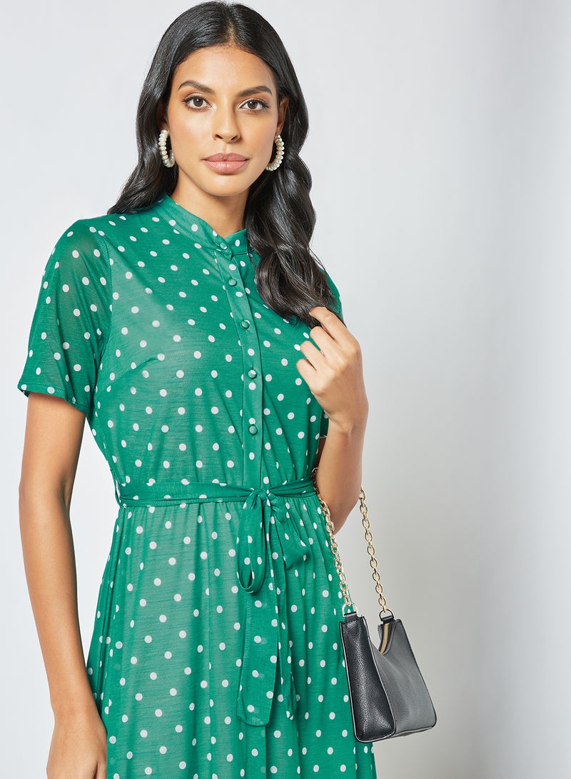 SIVVI for HANIYA Polka Dot Print Dress Green  - Image 2