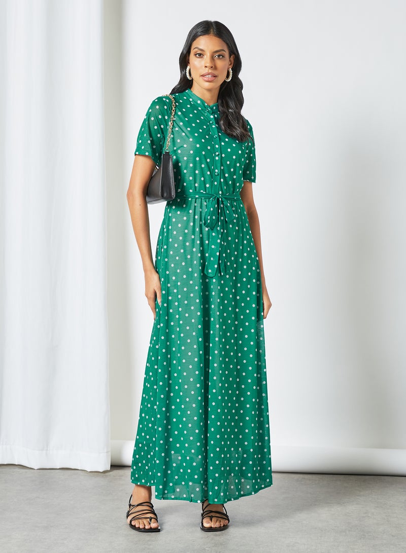 SIVVI for HANIYA Polka Dot Print Dress Green  - Image 3