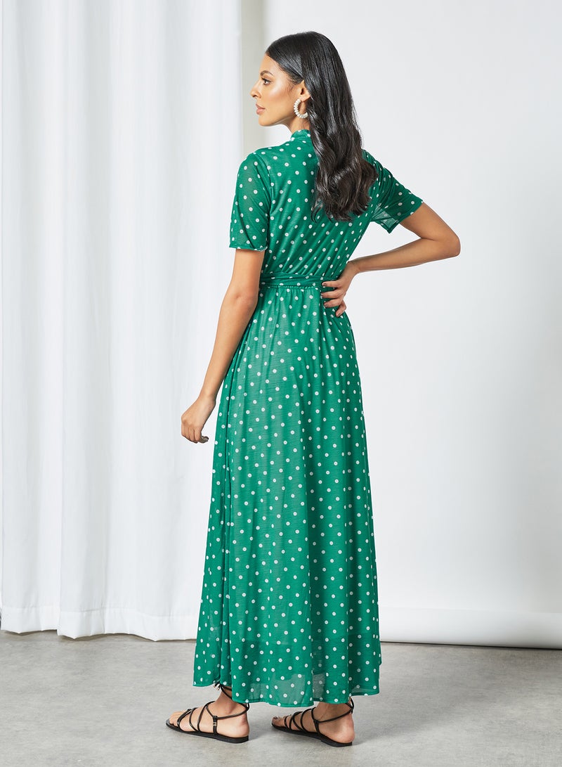 SIVVI for HANIYA Polka Dot Print Dress Green  - Image 4