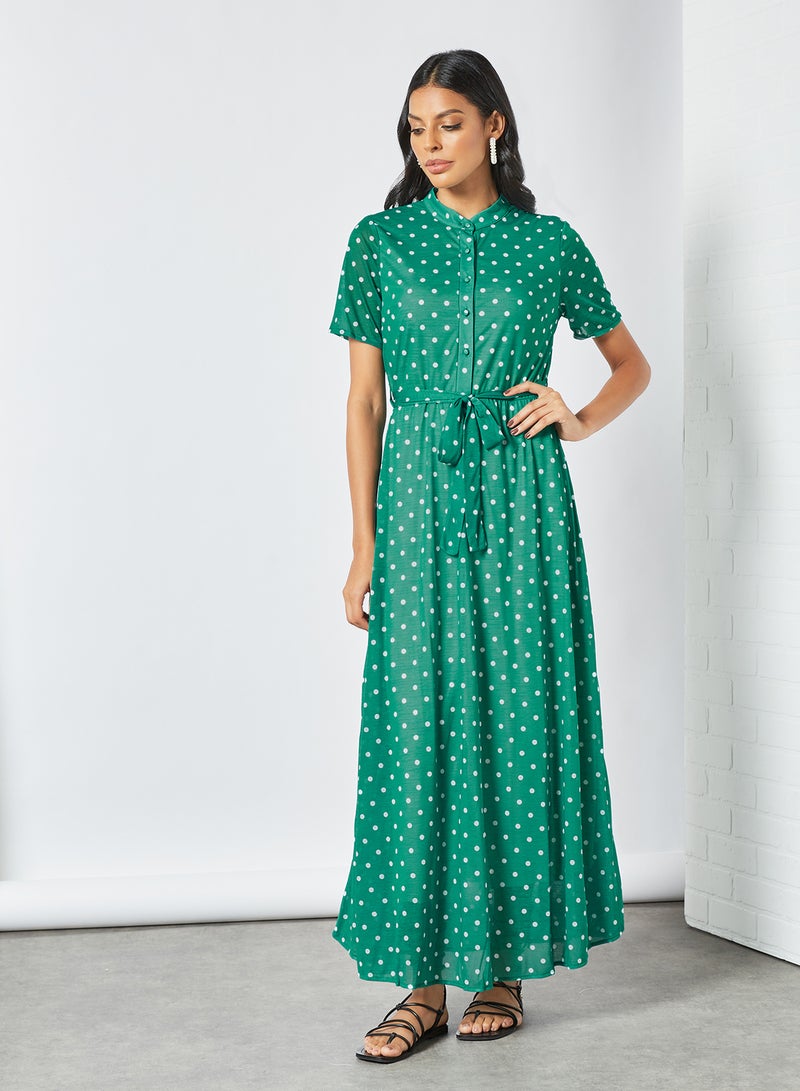 SIVVI for HANIYA Polka Dot Print Dress Green  - Image 1