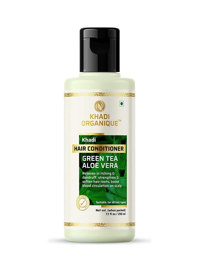 Khadi ORGANIQUE Green Tea Aloe Vera Hair Conditioner White 200ml - Image 1