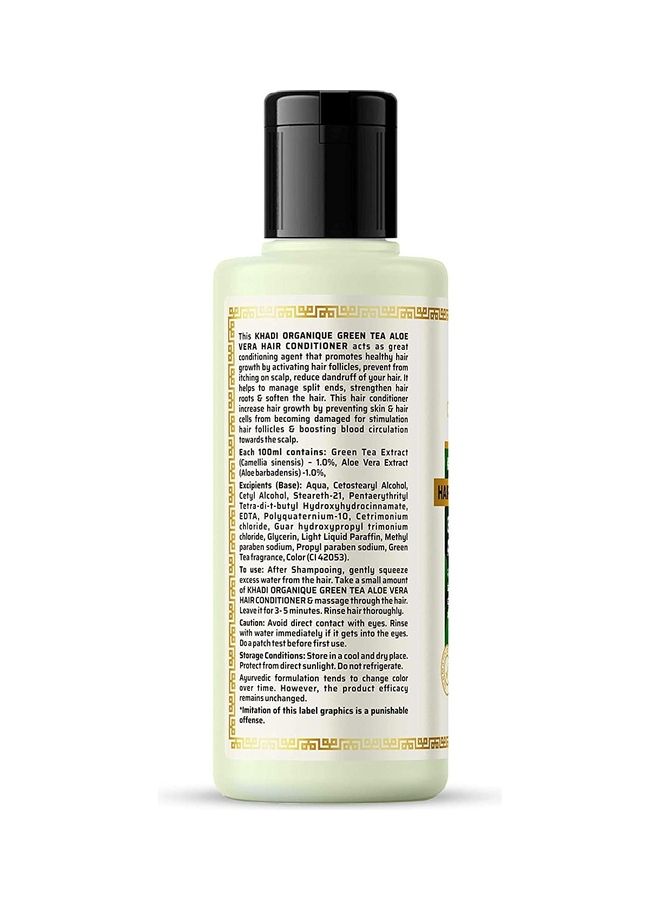 Khadi ORGANIQUE Green Tea Aloe Vera Hair Conditioner White 200ml - Image 2