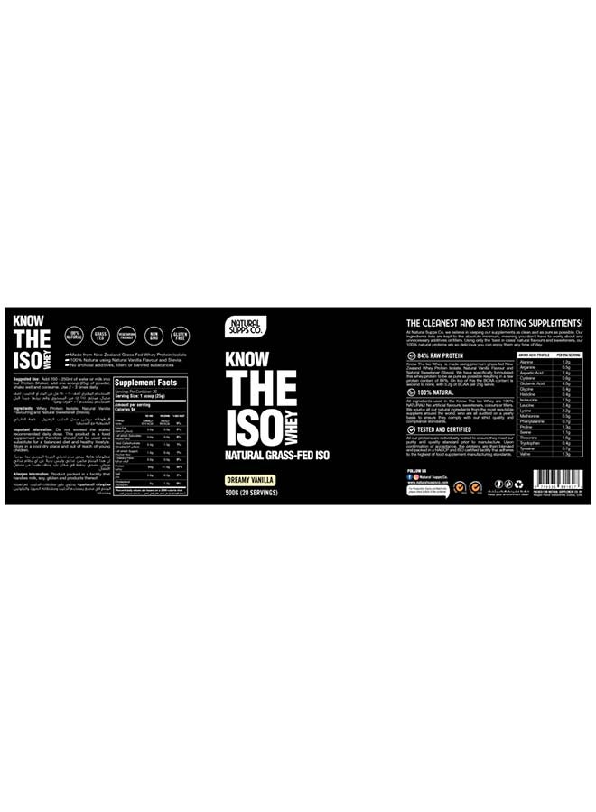 100% Natural Whey Isolate Vanilla Flavoured