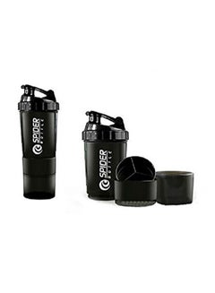 Protein Shaker Sports Water Bottle With Non Slip 3 Layer Twist Off 3oz Cups With Pill Tray, Leak Proof Shake Bottle Mixer and Protein Powder Shake Cup With Storage 0.5kg - v1624250628/N48452638A_3