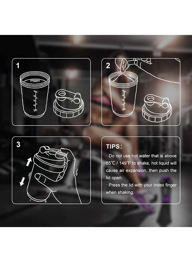H PRO Protein Shaker Sports Water Bottle With Non Slip 3 Layer Twist Off 3oz Cups With Pill Tray, Leak Proof Shake Bottle Mixer and Protein Powder Shake Cup With Storage 0.5kg  - Image 3