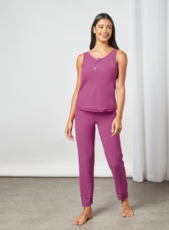 Private Lives Chiffon Pyjama Set (Set of 2) Pink  - Image 3