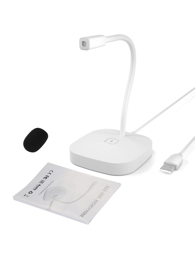 Muslady USB Computer Desktop Microphone White  - Image 2
