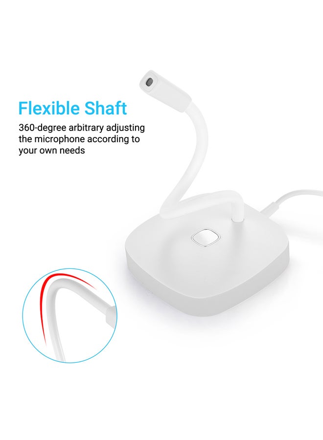 Muslady USB Computer Desktop Microphone White  - Image 4