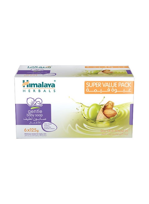 Gentle Baby Soap With Olive Oil And Almond Oil, Pack Of 6 - 125g
