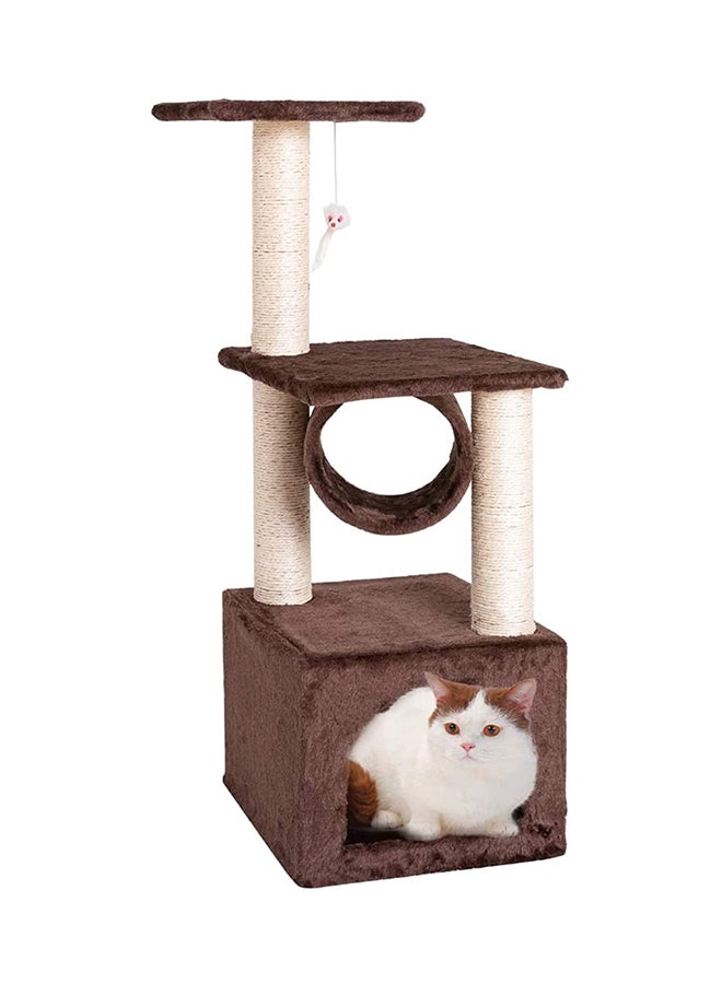 Cat Trees And Towers With Scratching Posts Brown/Beige ‎35.2x34.4x34cm