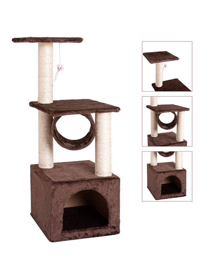 Cat Trees And Towers With Scratching Posts Brown/Beige ‎35.2x34.4x34cm