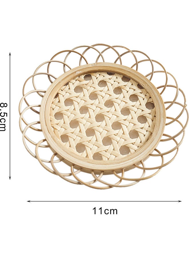 Korean Style Heat Insulation Coaster Beige 11x8.5cm - Image 2