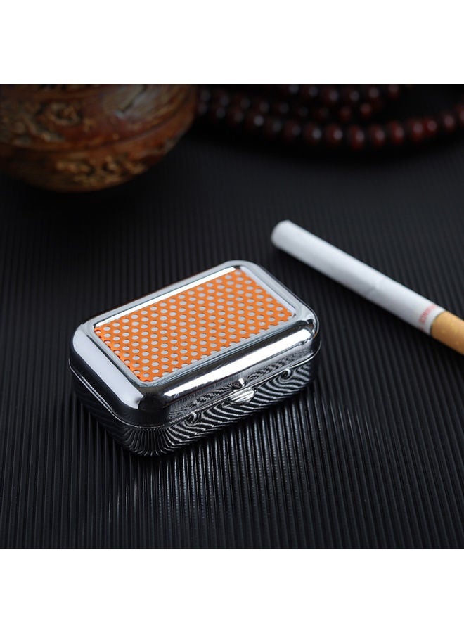 منفضة سجائر صغيرة محمولة مناسبة للأماكن الخارجية والسفر برتقالي/فضي - Image 2