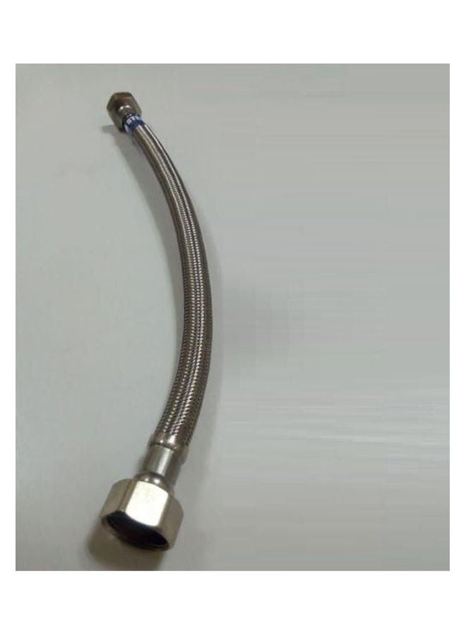 Set Of 2 Flexible Hose / Italian Connection Suitable For Toilet Or Heater Silver 30cm - Image 1