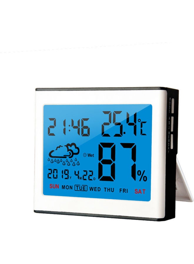 Thermometer LCD Digital Screen Cartoon Comfort Indicator ABS Electronic Thermometer for Home White 12x11x4cm
