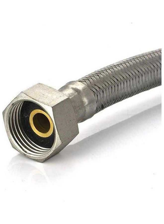 Set Of 6 Flexible Hose / Italian Connection Suitable For Toilet Or Heater Silver 50cm - Image 1